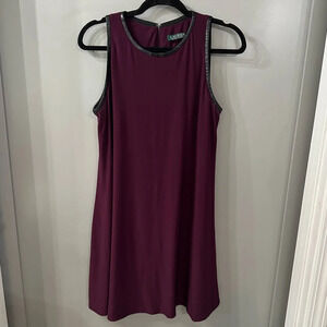 Ralph Lauren Dress Maroon Wine Sleeveless Sheath Dress Size 12